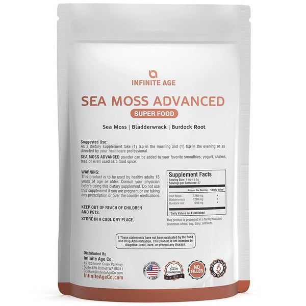 Infinite Age Sea Moss Advanced Powder 87 Servings bodytonix